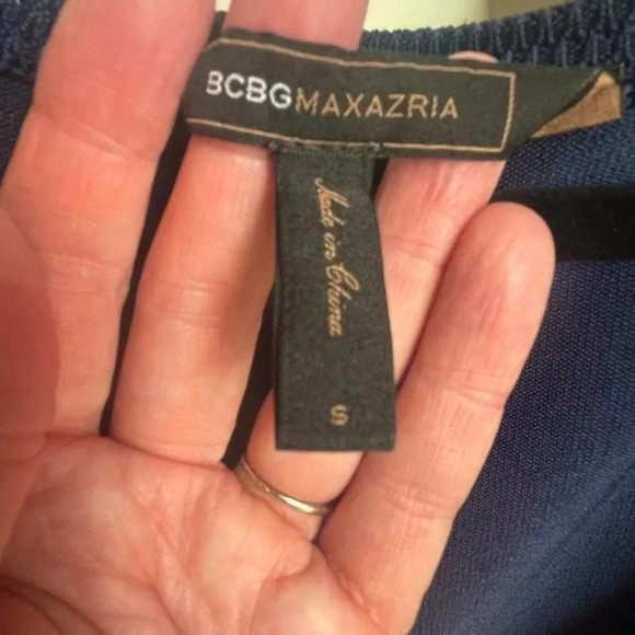 BCBG MAXAZRIA women’s Navy Blue Bandage Power Dress Size Small - Picture 6 of 7